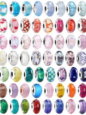 1pcs Murano Glass Bead Pandora Bracelet Sterling Silver Bead